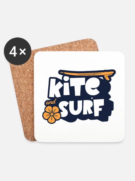 Kitesurfen Kitesurfer Kitebsurf - Untersetzer (4er-Set) - Weiß
