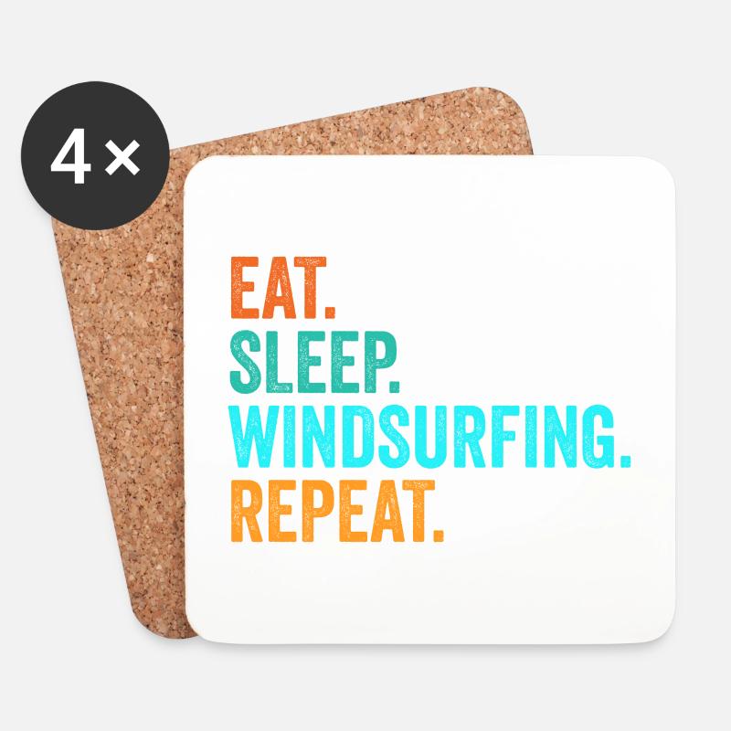 Windsurfen Surfen Surfer Geschenk - Untersetzer (4er-Set) - Weiß