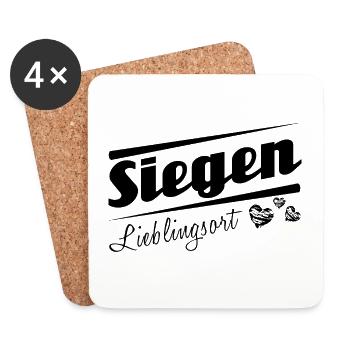 Siegen - Lieblingsort mit Stadtnamen - Untersetzer (4er-Set) - Weiß - Vorne