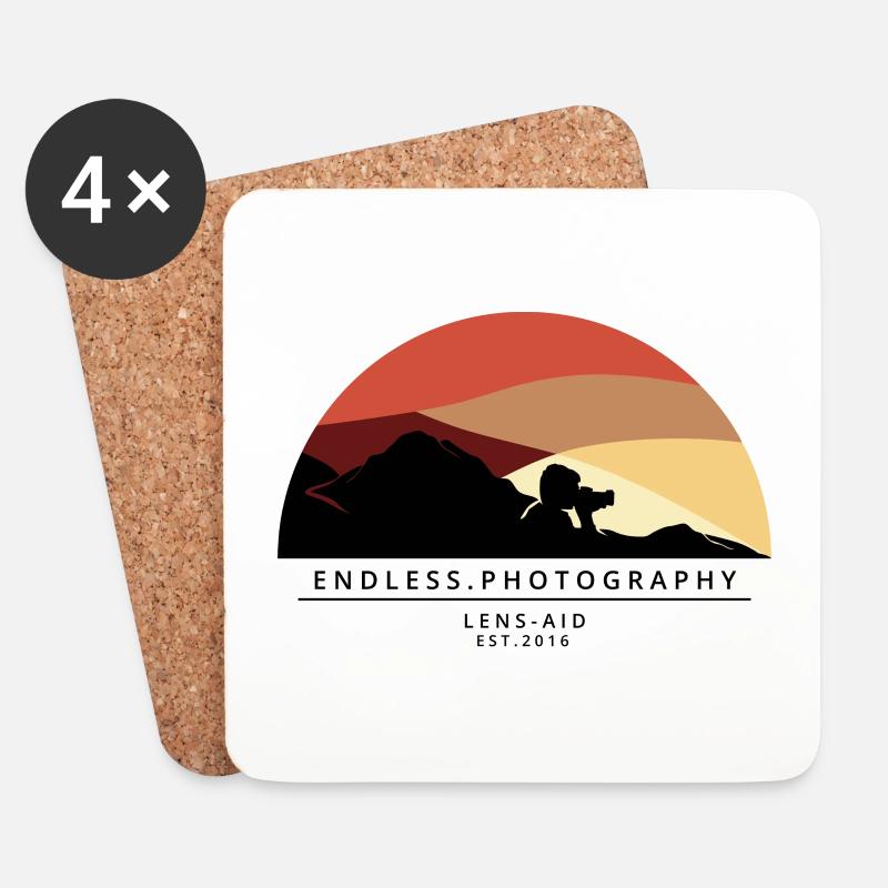 Endless Photography [Rot] - Untersetzer (4er-Set) - Weiß