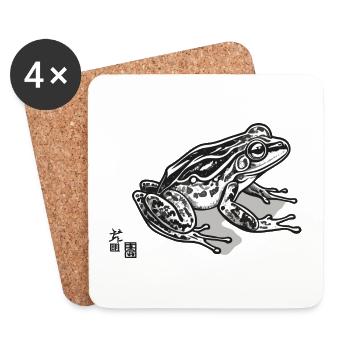 Vintage Ukiyo-E grenouille rétro Style japonais - Dessous de verre (lot de 4) - blanc - Devant