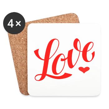 Love - Conçu par KissingLetters - Dessous de verre (lot de 4) - blanc - Devant