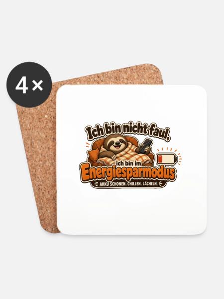 Ich bin im Energiesparmodus - Untersetzer (4er-Set) - Weiß