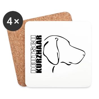 DEUTSCH KURZHAAR PROFIL Jagdhund Wilsigns - Untersetzer (4er-Set) - Weiß - Vorne