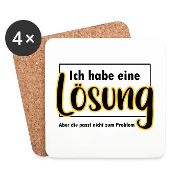 Ich habe eine Lösung lustiger Spruch - Untersetzer (4er-Set) - Weiß - Vorne