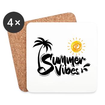 Summer Vibes - Untersetzer (4er-Set) - Weiß - Vorne