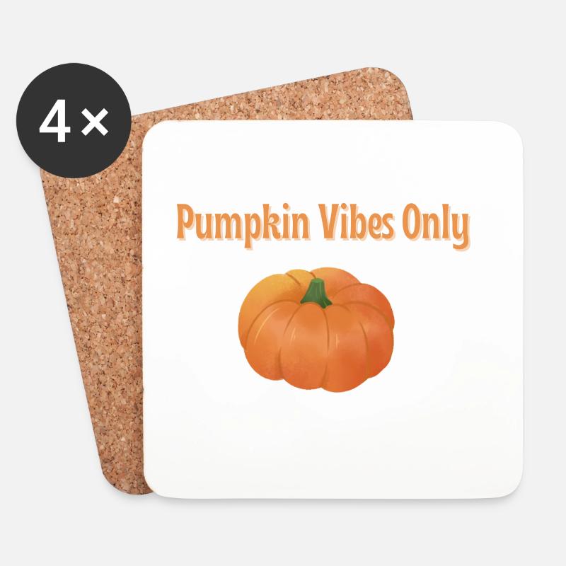 Pumkin Vibes Only - Untersetzer (4er-Set) - Weiß