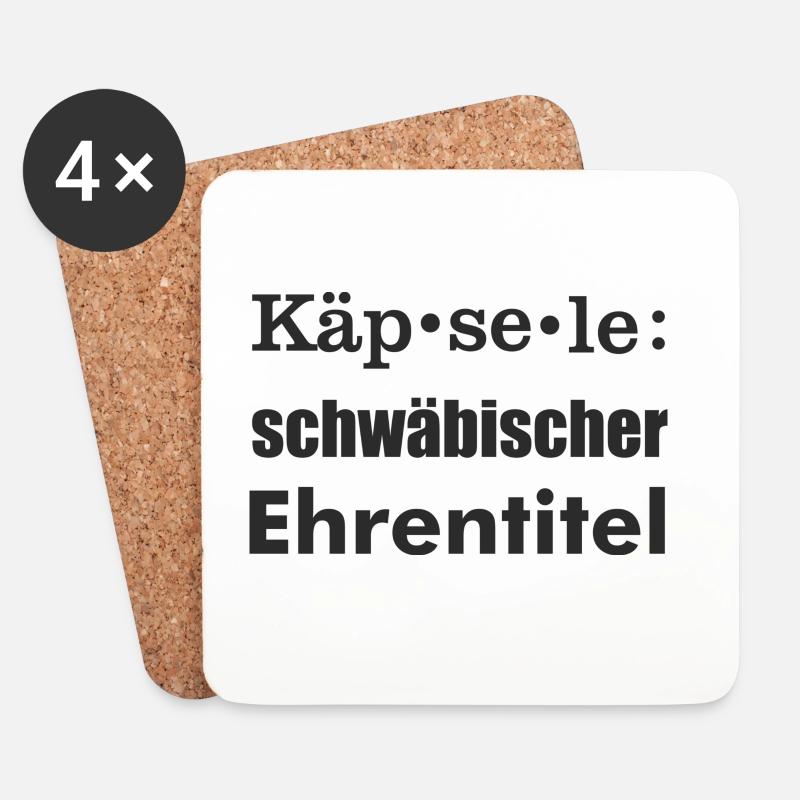 Käpsele Ehrentitel - Untersetzer (4er-Set) - Weiß