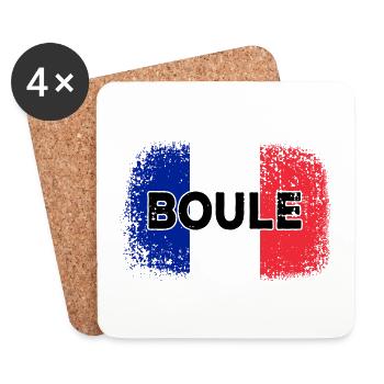 Joueur de pétanque Français Flag - Dessous de verre (lot de 4) - blanc - Devant