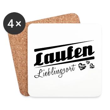 Laufen - Lieblingsort mit Stadtnamen - Untersetzer (4er-Set) - Weiß - Vorne