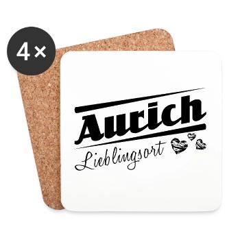 Aurich - Lieblingsort mit Stadtnamen - Untersetzer (4er-Set) - Weiß - Vorne
