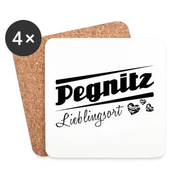 Pegnitz - Lieblingsort mit Stadtnamen - Untersetzer (4er-Set) - Weiß - Vorne