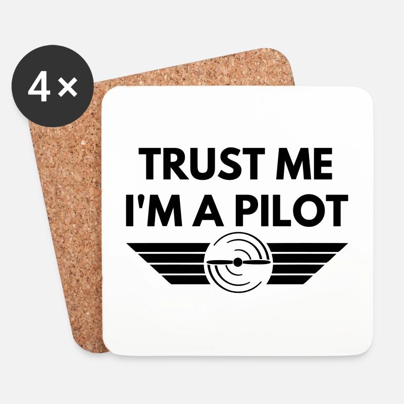 Trust me i m a Pilot - Untersetzer (4er-Set) - Weiß