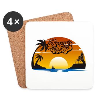 Sommer Sonnenuntergang - Untersetzer (4er-Set) - Weiß - Vorne