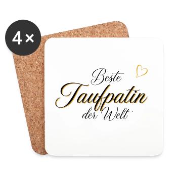 Edles Geschenk für die Taufpatin - Untersetzer (4er-Set) - Weiß - Vorne