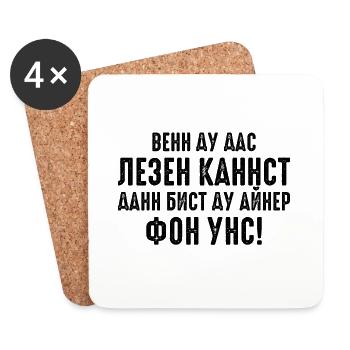Wenn du das lesen kannst Spruch auf Russisch Russe - Untersetzer (4er-Set) - Weiß - Vorne