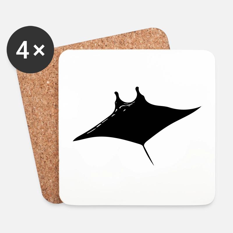 Manta Rochen Vector Style - Untersetzer (4er-Set) - Weiß