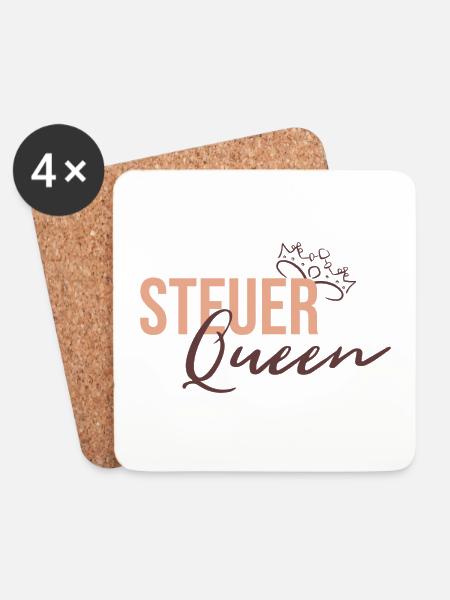Steuer Queen - Untersetzer (4er-Set) - Weiß