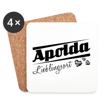Apolda - Lieblingsort mit Stadtnamen - Untersetzer (4er-Set) - Weiß - Vorne