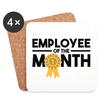 Employee of the Month Award Work Job - Coasters (set of 4) - white - Front
