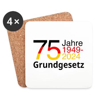75 Jahre Grundgesetz - Untersetzer (4er-Set) - Weiß - Vorne