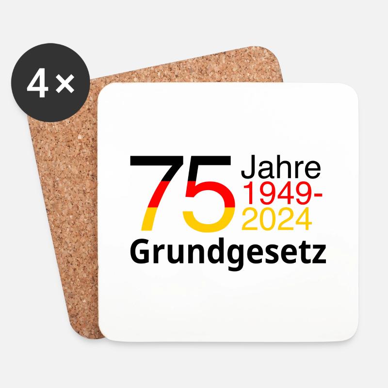 75 Jahre Grundgesetz - Untersetzer (4er-Set) - Weiß