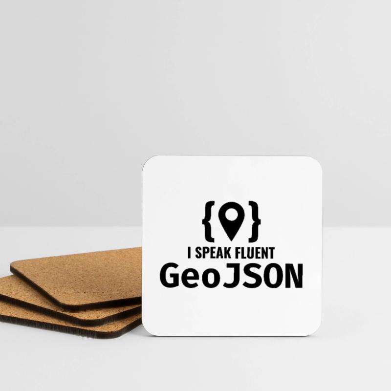 GeoJSON Developer Coder Programmer GIS Mapping Coasters (set of 4)