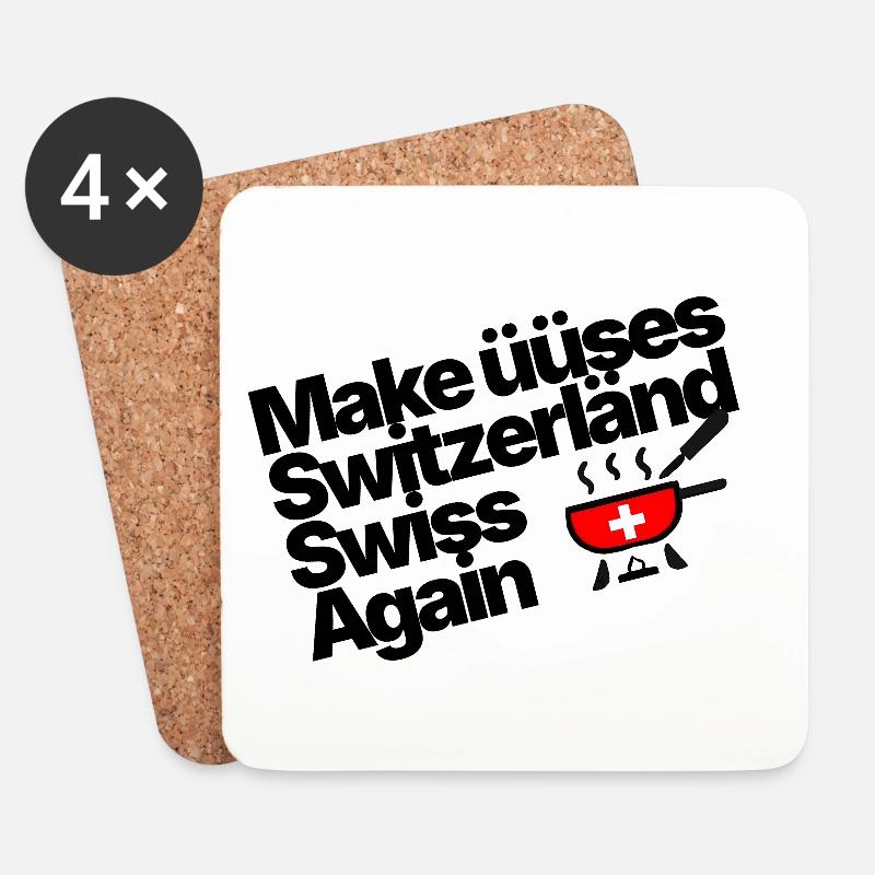 MÜSSA 1 - schwarz - Untersetzer (4er-Set) - Weiß