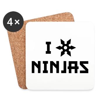 Ich liebe Ninjas - Untersetzer (4er-Set) - Weiß - Vorne