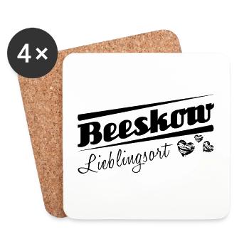 Beeskow - Lieblingsort mit Stadtnamen - Untersetzer (4er-Set) - Weiß - Vorne