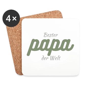 Bester Papa der Welt - Untersetzer (4er-Set) - Weiß - Vorne