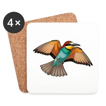 Bee-eater Merops Apiaster - Coasters (set of 4) - white - Front