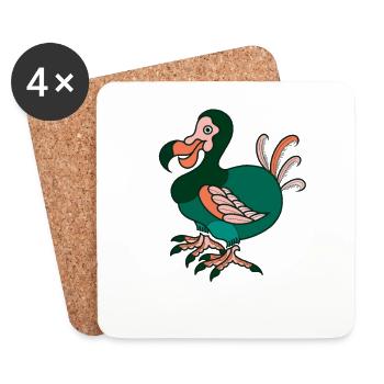 Dodo Loco drôle de bande dessinée d'oiseau dodo - Dessous de verre (lot de 4) - blanc - Devant