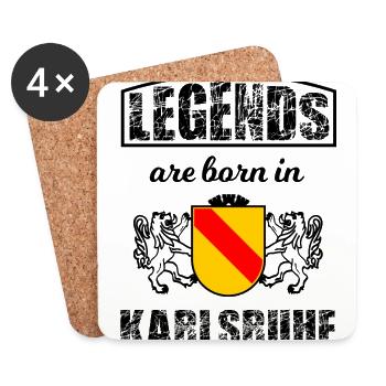 Chez soi dans la belle ville de Karlsruhe - Dessous de verre (lot de 4) - blanc - Devant
