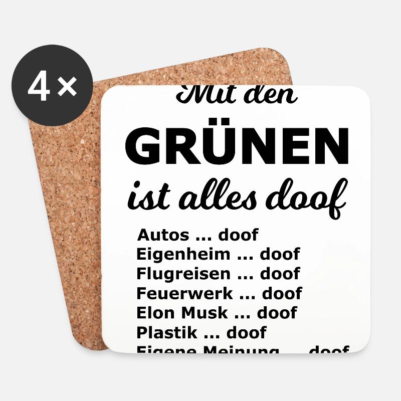 Sprüche zu den Wahlen - Untersetzer (4er-Set) - Weiß
