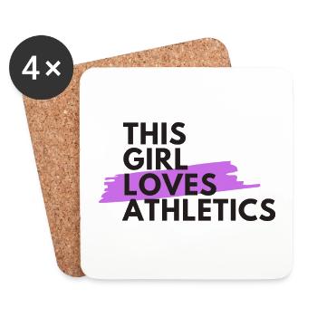 This girl loves athletics - Coasters (set of 4) - white - Front