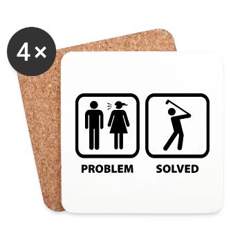Problem Solved Golf - Coasters (set of 4) - white - Front
