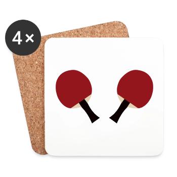 2x table tennis bats - Coasters (set of 4) - white - Front
