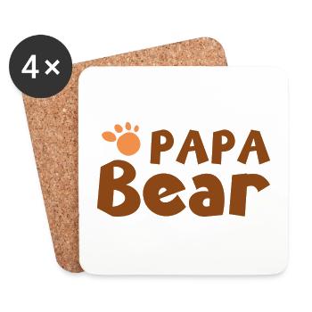 Papa Bear - Untersetzer (4er-Set) - Weiß - Vorne