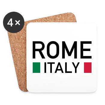 Rome, Italie (deux places) - Dessous de verre (lot de 4) - blanc - Devant