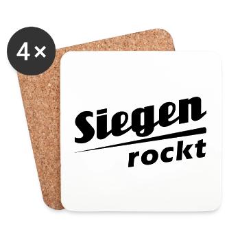 Siegen rockt - Textdesign mit Stadtnamen - Untersetzer (4er-Set) - Weiß - Vorne
