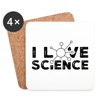 Ich Liebe Wissenschaft Forscher Wissenschaftler - Untersetzer (4er-Set) - Weiß - Vorne