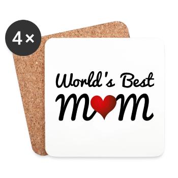 World's Best Mom - Coasters (set of 4) - white - Front