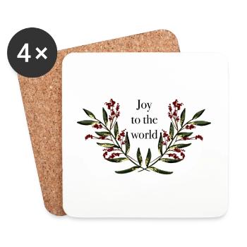 Weihnachtsmotiv joy to the world - Untersetzer (4er-Set) - Weiß - Vorne