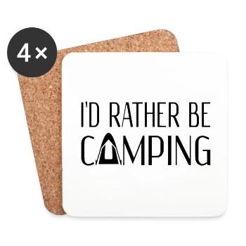 Je préfère camper - Dessous de verre (lot de 4) - blanc - Devant