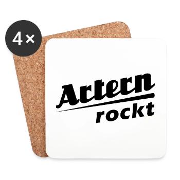Artern rockt - Textdesign mit Stadtnamen - Untersetzer (4er-Set) - Weiß - Vorne