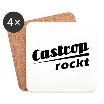 Castrop rockt - Textdesign mit Stadtnamen - Untersetzer (4er-Set) - Weiß - Vorne