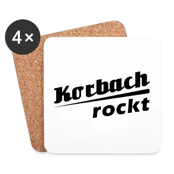 Korbach rockt - Textdesign mit Stadtnamen - Untersetzer (4er-Set) - Weiß - Vorne