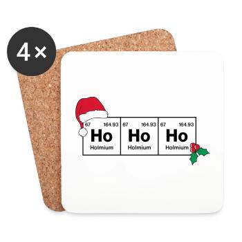Ho Ho Ho Élément de Noël - Dessous de verre (lot de 4) - blanc - Devant