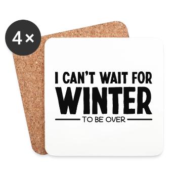 Sarcastic anti winter I hate winter sayings - Coasters (set of 4) - white - Front